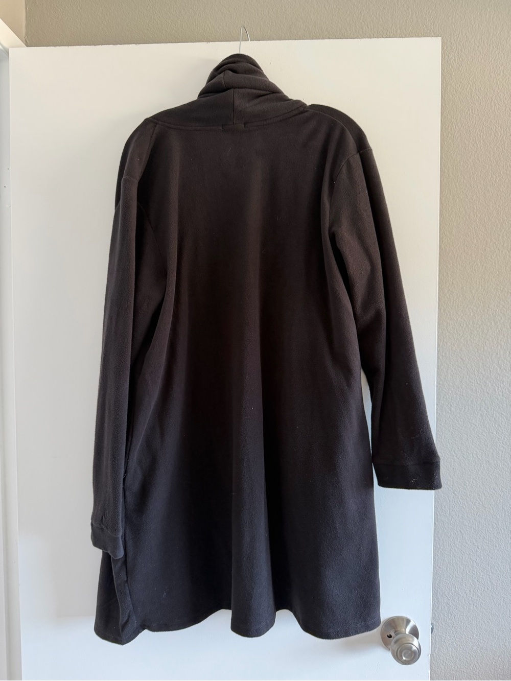Cuddl Duds Black Open-Front Shawl Collar Robe Cardigan - Picture 6 of 6